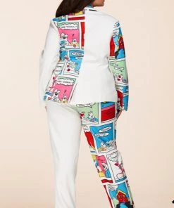 Social Butterfly Collection New Arrivals Color Block Plus Size Two Piece Pant Suit