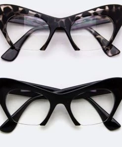 Social Butterfly Collection Cat Eye Semi Rimless Glasses