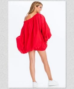 Social Butterfly Collection Red Boho Style Dress Top