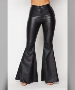 Social Butterfly Collection Black Faux Leather Bell Bottom Pants Plus Sizes 19 Social Butterfly Collection Black Faux Leather Bell Bottom Pants Plus Sizes