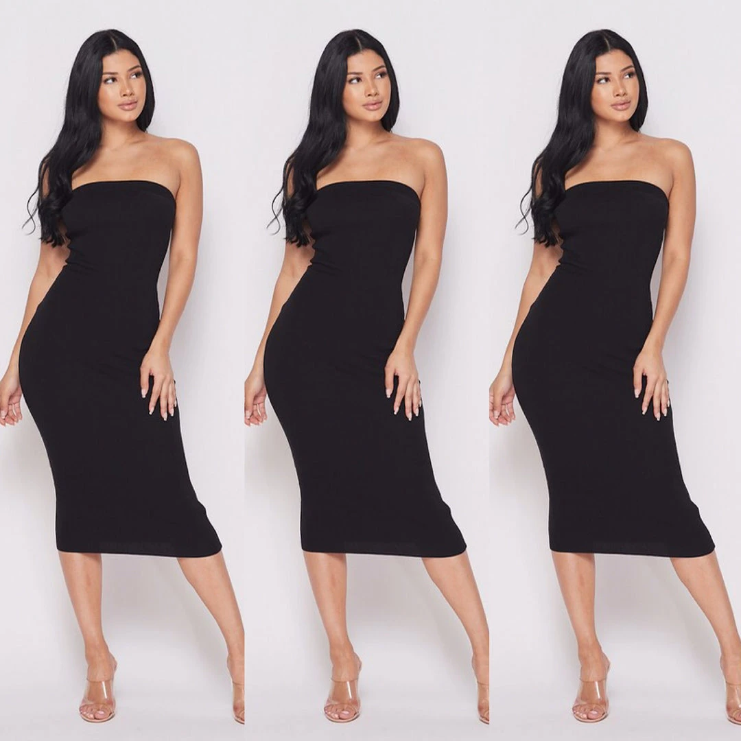 Social Butterfly Collection New Arrivals Plus Size Black Strapless Tube Top Dress 6 Social Butterfly Collection New Arrivals Plus Size Black Strapless Tube Top Dress