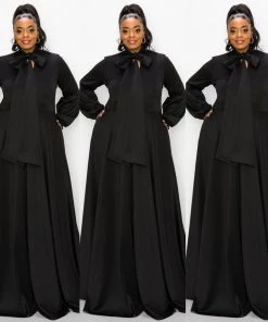 Social Butterfly Collection Black Necktie Maxi Dress New Arrivals