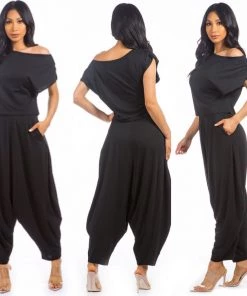Social Butterfly Collection New Arrivals Two Piece Black Harem Pant Set
