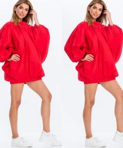 Social Butterfly Collection Red Boho Style Dress Top