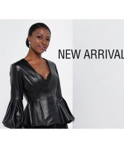 Social Butterfly Collection Black Puffy Sleeve Faux Leather Jacket Sale 37 Social Butterfly Collection Black Puffy Sleeve Faux Leather Jacket Sale