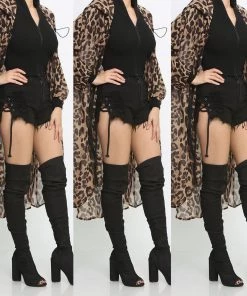 Social Butterfly Collection Sheer Animal Print High Low Front Zipper Dress Top New Arrivals