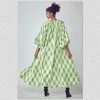 Social Butterfly Collection Plus Size Green Check Vintage Dress New Arrivals