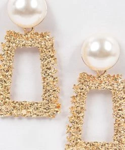 Social Butterfly Collection New Arrivals Pearl Gold Detail Earrings