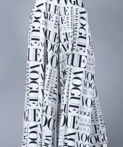 Social Butterfly Collection White Black Vogue Print Palazzo Pants New Arrivals