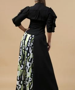 Social Butterfly Collection Black Color Print Palazzo Pants