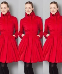 Social Butterfly Collection Regal Red Modern Day Coat Dress