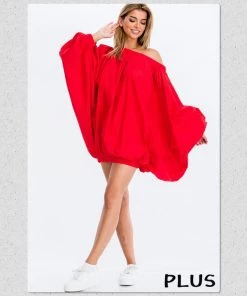 Social Butterfly Collection Red Boho Style Dress Top