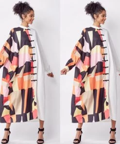 Social Butterfly Collection Plus Size Print Color Block Vintage Dress New Arrivals