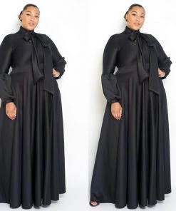 Social Butterfly Collection Black Necktie Maxi Dress New Arrivals