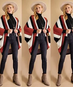 Social Butterfly Collection Bold Multi Color Loose Fit Cardigan Sale