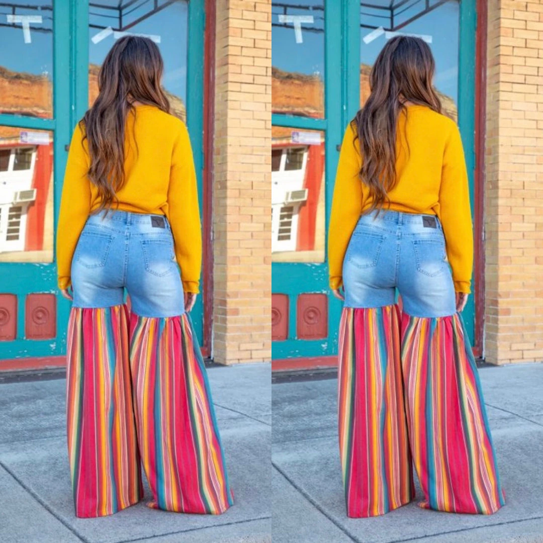 Social Butterfly Collection Distressed Light Denim Red Multi Color Palazzo Wide Leg Jeans New Arrivals 3 Social Butterfly Collection Distressed Light Denim Red Multi Color Palazzo Wide Leg Jeans New Arrivals