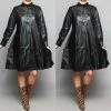Social Butterfly Collection Black Faux Leather Dress Plus Sizes 2 Social Butterfly Collection Black Faux Leather Dress Plus Sizes