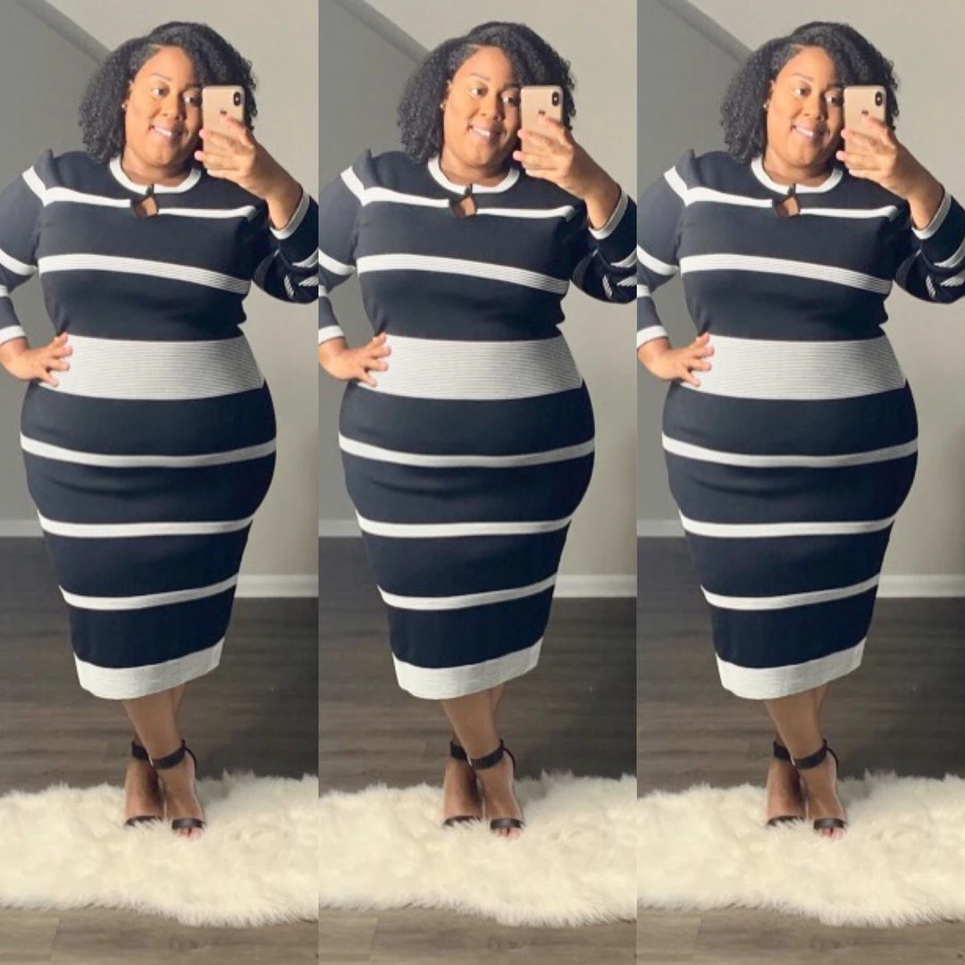 Social Butterfly Collection Jersey Knit Navy Blue White Midi Dress 3 Social Butterfly Collection Jersey Knit Navy Blue White Midi Dress