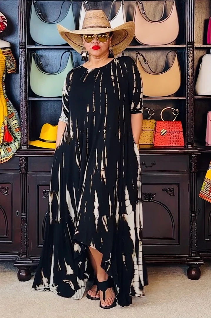 Social Butterfly Collection New Arrivals Black Taupe Tie Dye Handkerchief Dress 16 Social Butterfly Collection New Arrivals Black Taupe Tie Dye Handkerchief Dress