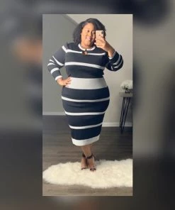 Social Butterfly Collection Jersey Knit Navy Blue White Midi Dress 11 Social Butterfly Collection Jersey Knit Navy Blue White Midi Dress