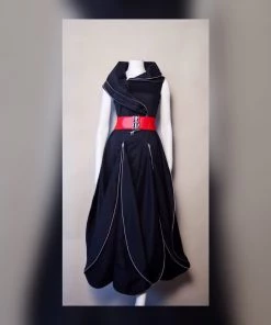 Social Butterfly Collection Black Zipper Detail Bubble Hem Dress