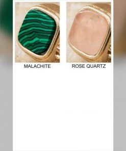 Social Butterfly Collection Sale Square Natural Stone Costume Ring