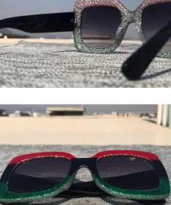 Social Butterfly Collection Square Oversized Multi Color Sunglasses New Arrivals
