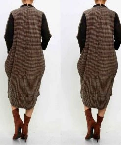 Social Butterfly Collection Sale Plaid Check Black Color Block Bubble Hem Dress