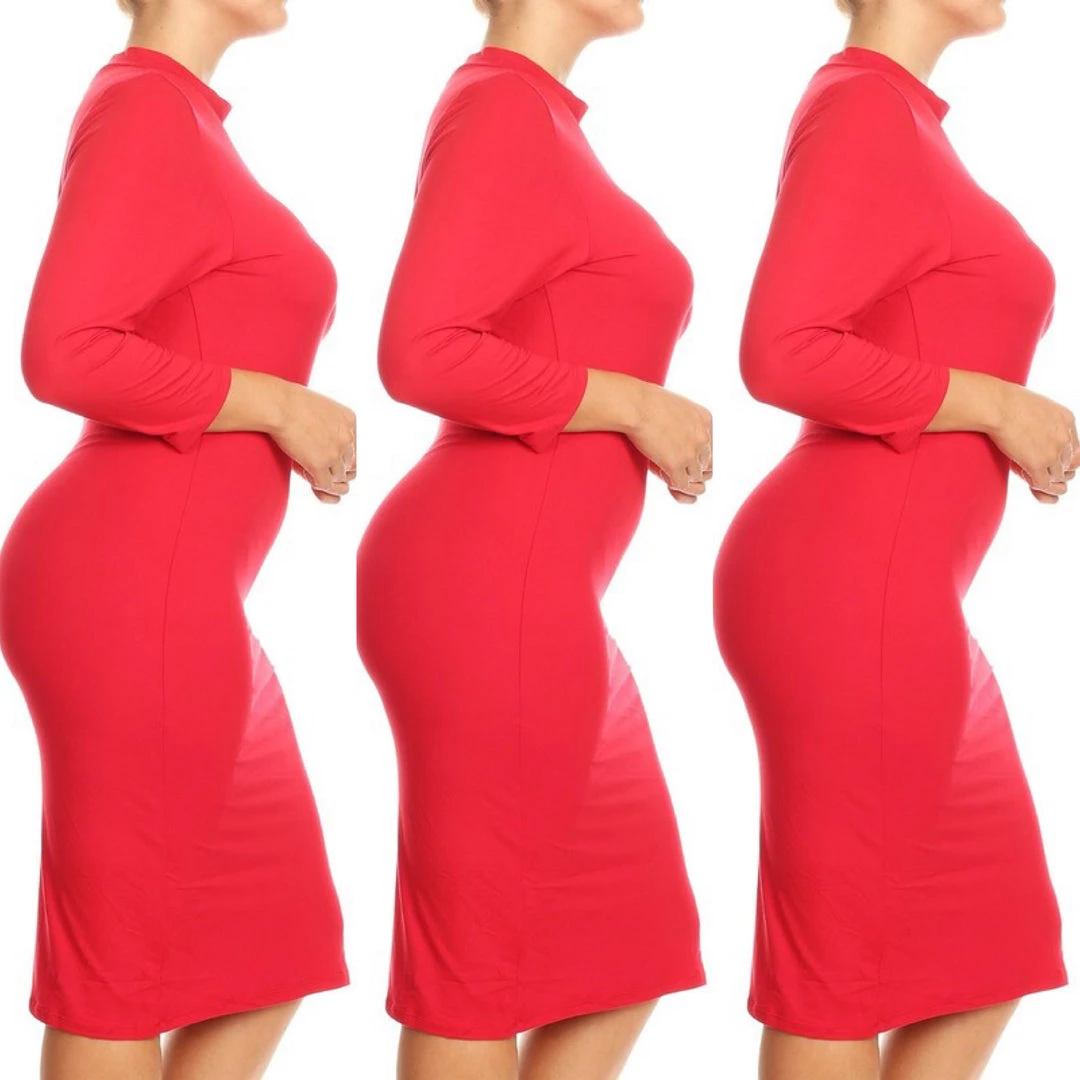 Social Butterfly Collection Plus Sizes Red Mock Neck Fitted Knee Length Dress 21 Social Butterfly Collection Plus Sizes Red Mock Neck Fitted Knee Length Dress