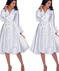 Social Butterfly Collection New Arrivals White Bubble Hemline Coat Dress