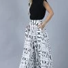 Social Butterfly Collection White Black Vogue Print Palazzo Pants New Arrivals