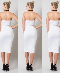 Social Butterfly Collection The White Collection Strapless Off White Plus Size Tube Top Dress