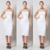 Social Butterfly Collection The White Collection Strapless Off White Plus Size Tube Top Dress