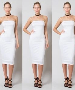 Social Butterfly Collection Sales 3 Social Butterfly Collection The White Collection Strapless Off White Plus Size Tube Top Dress