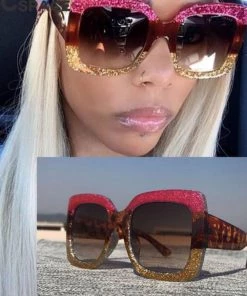 Social Butterfly Collection Square Oversized Multi Color Sunglasses New Arrivals