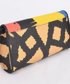 Social Butterfly Collection Abstract Print Multi Color Clutch Handbag