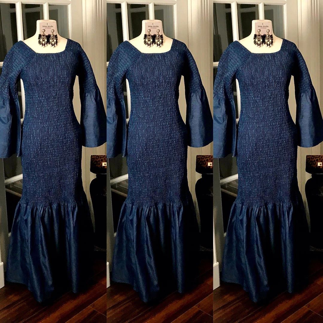 Social Butterfly Collection Beautiful Mermaid Style Kimono Sleeve Denim Blue Jean Dress New Arrivals 3 Social Butterfly Collection Beautiful Mermaid Style Kimono Sleeve Denim Blue Jean Dress New Arrivals