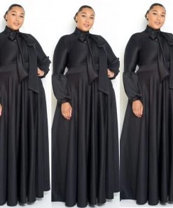 Social Butterfly Collection Black Necktie Maxi Dress New Arrivals