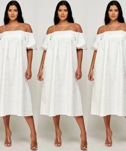 Social Butterfly Collection New Arrivals Textured Cold Shoulder Off White Dress 16 Social Butterfly Collection New Arrivals Textured Cold Shoulder Off White Dress