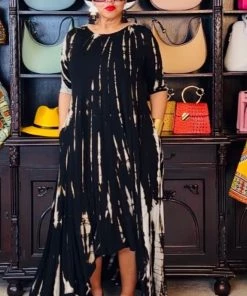 Social Butterfly Collection New Arrivals Black Taupe Tie Dye Handkerchief Dress 36 Social Butterfly Collection New Arrivals Black Taupe Tie Dye Handkerchief Dress