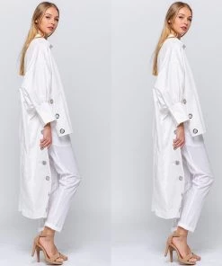 Social Butterfly Collection New Arrivals White Grommet Detailing High Low Top