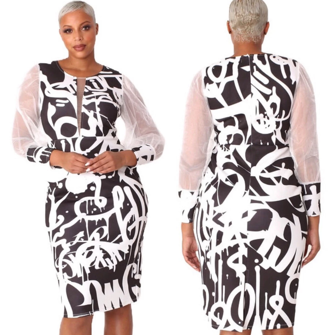 Social Butterfly Collection New Arrivals Black White Abstract Print Fitted Dress 9 Social Butterfly Collection New Arrivals Black White Abstract Print Fitted Dress