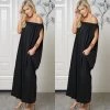Social Butterfly Collection Black Off The Shoulder Boho Loose Fit Jumpsuit