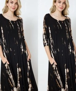 Social Butterfly Collection New Arrivals Tie Dye Print Long Maxi Handkerchief Dress