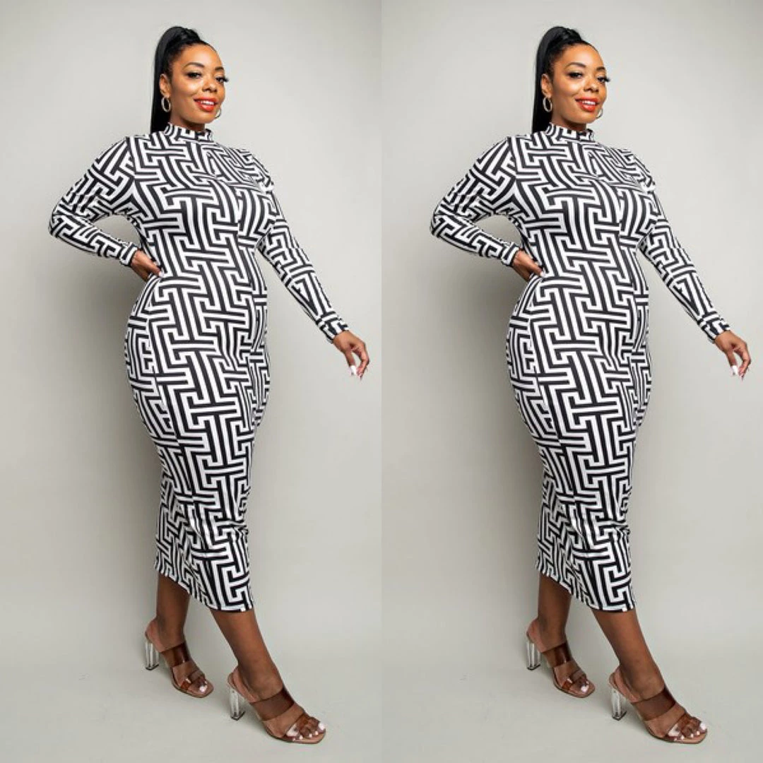 Social Butterfly Collection New Arrivals Black White Abstract Print Mid Length Dress 7 Social Butterfly Collection New Arrivals Black White Abstract Print Mid Length Dress