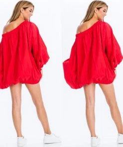 Social Butterfly Collection Red Boho Style Dress Top