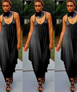 Social Butterfly Collection New Arrivals Black Scoop Neck Harem Jumpsuit