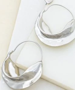Social Butterfly Collection Silver Crescent Moon Shaped Earrings New Arrivals