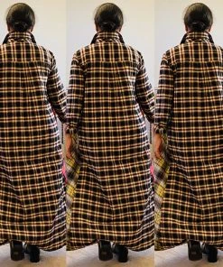 Social Butterfly Collection Plaid Check Multi Color Duster Dress 66 Social Butterfly Collection Plaid Check Multi Color Duster Dress