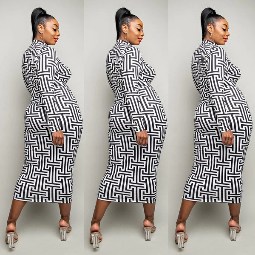 Social Butterfly Collection New Arrivals Black White Abstract Print Mid Length Dress 3 Social Butterfly Collection New Arrivals Black White Abstract Print Mid Length Dress